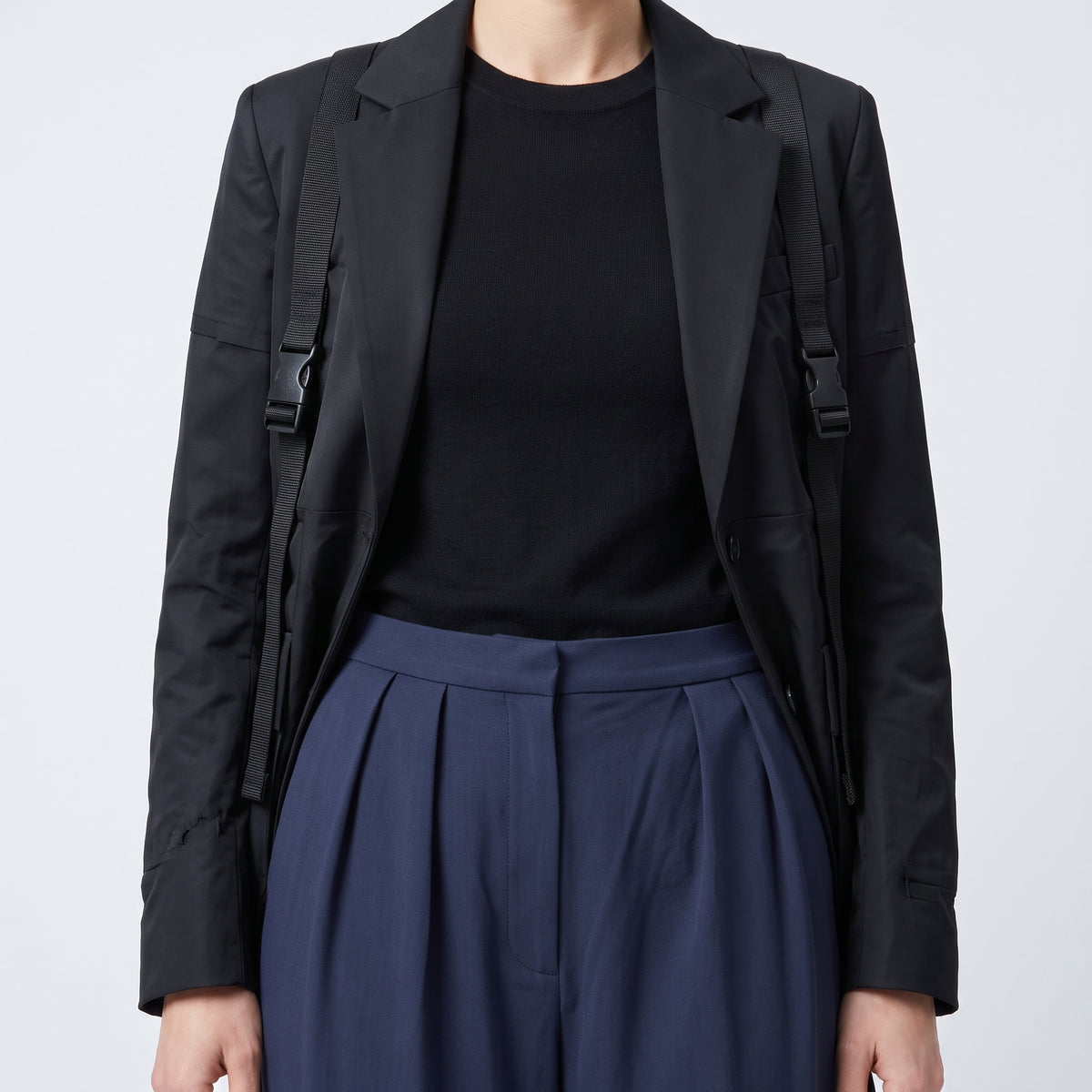 Classic Navy Pleated Trousers