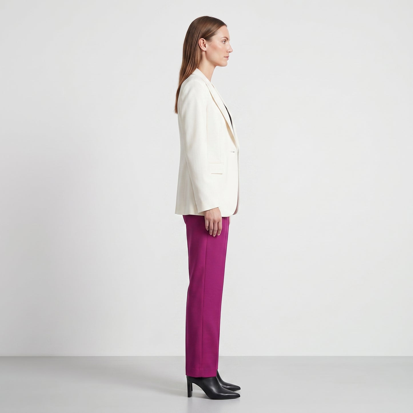 Tailored Magenta Straight Leg Trousers