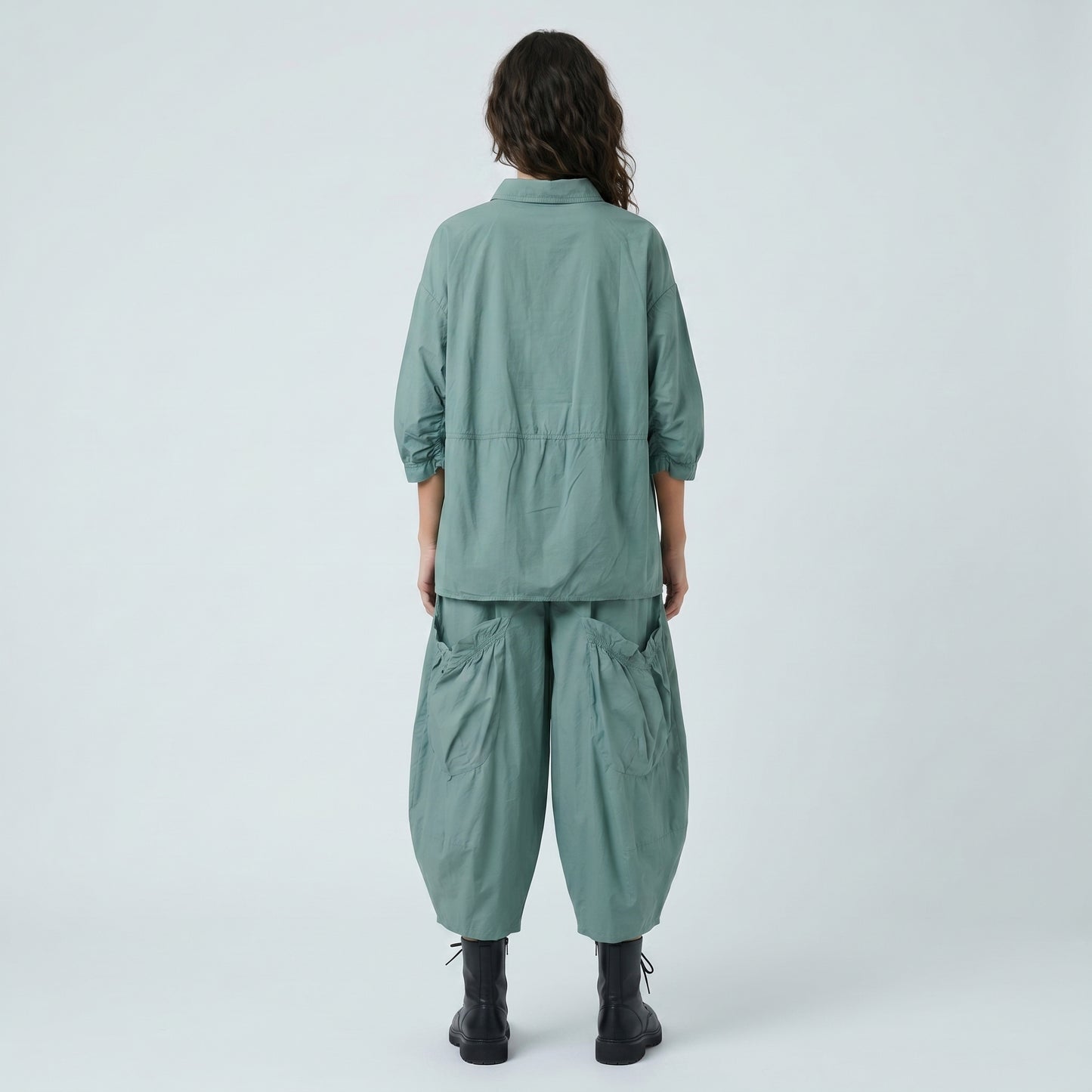 Sage Green Oversized Cotton Shirt