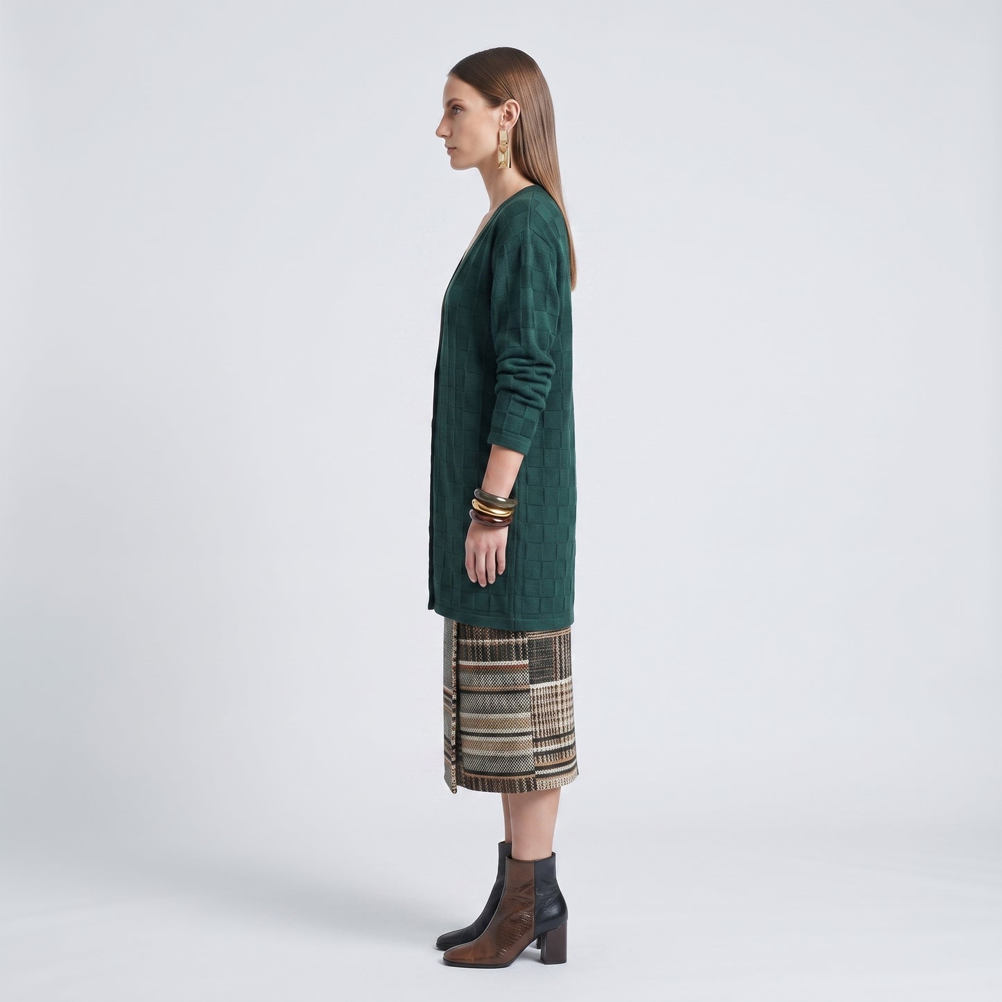 Textured Forest Green Cardigan