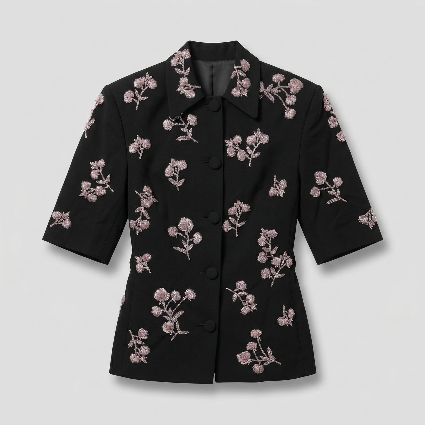 Floral Embroidered Structured Jacket