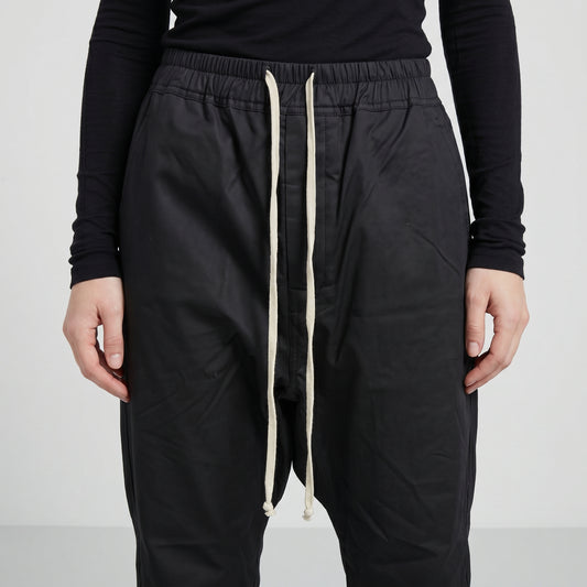 Minimalist Black Drawstring Trousers