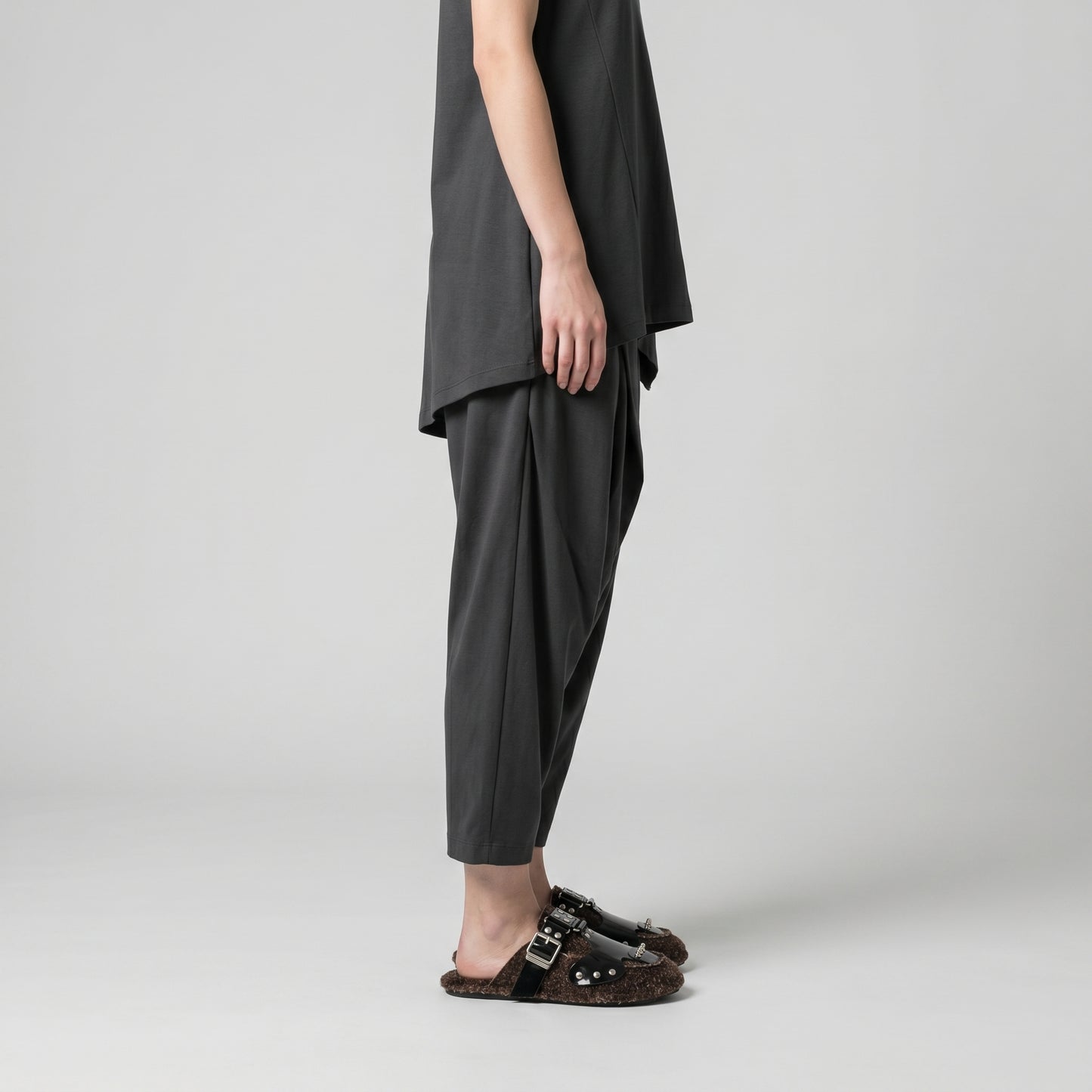 Buckled Shearling Statement Mules