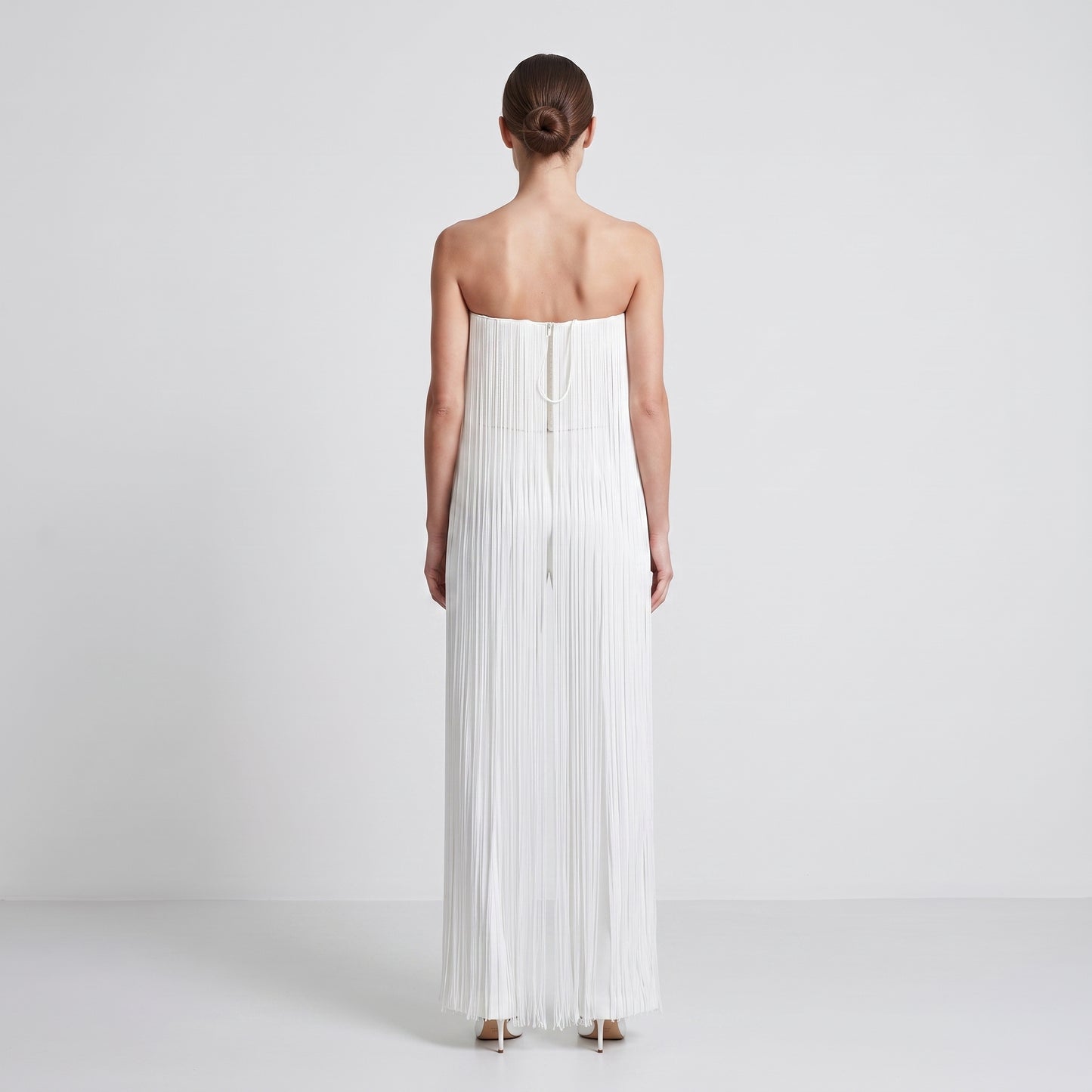 Structured Fringed Bandeau Top