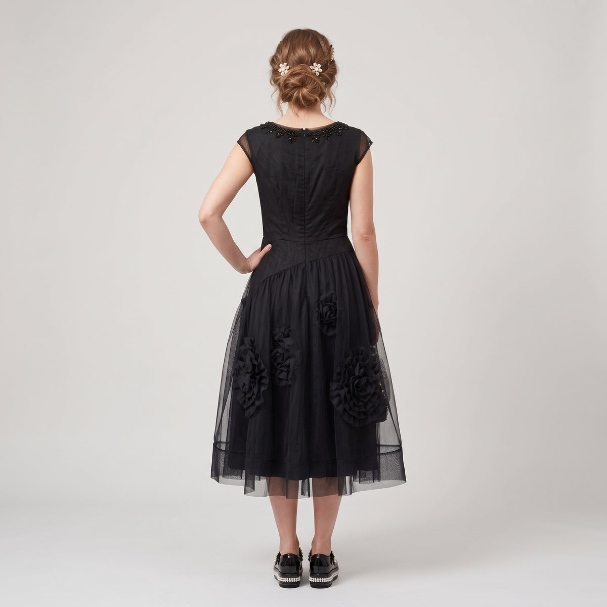 Embellished Tulle Floral Dress