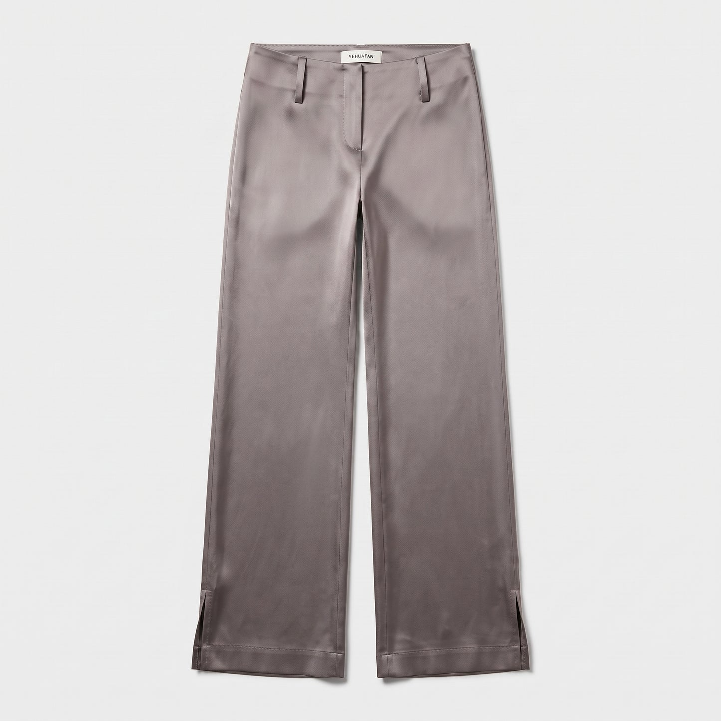 Satin High-Waisted Wide-Leg Trousers