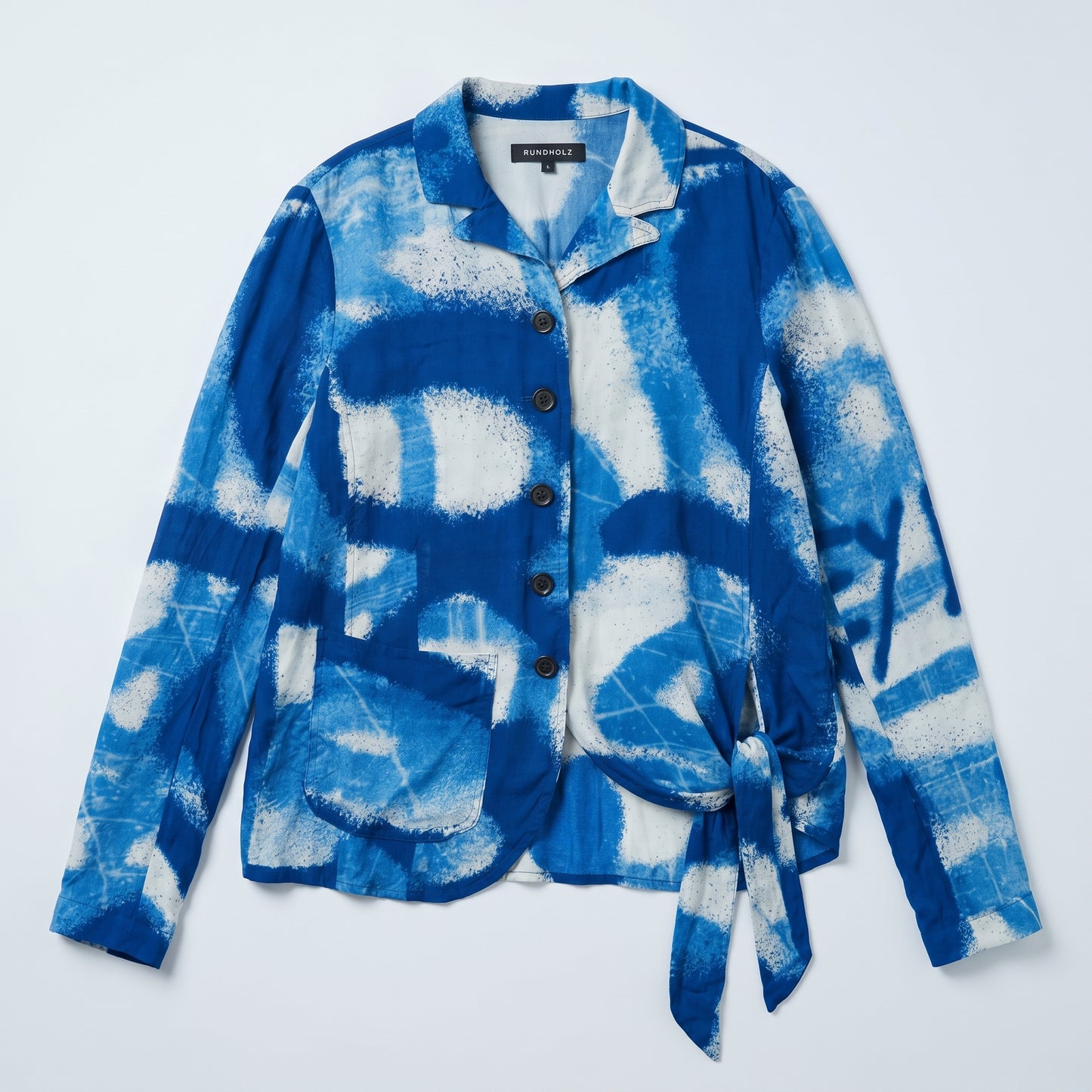 Abstract Tie-Hem Printed Jacket