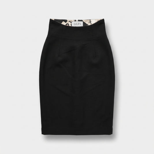 High-Waisted Structured Pencil Skirt