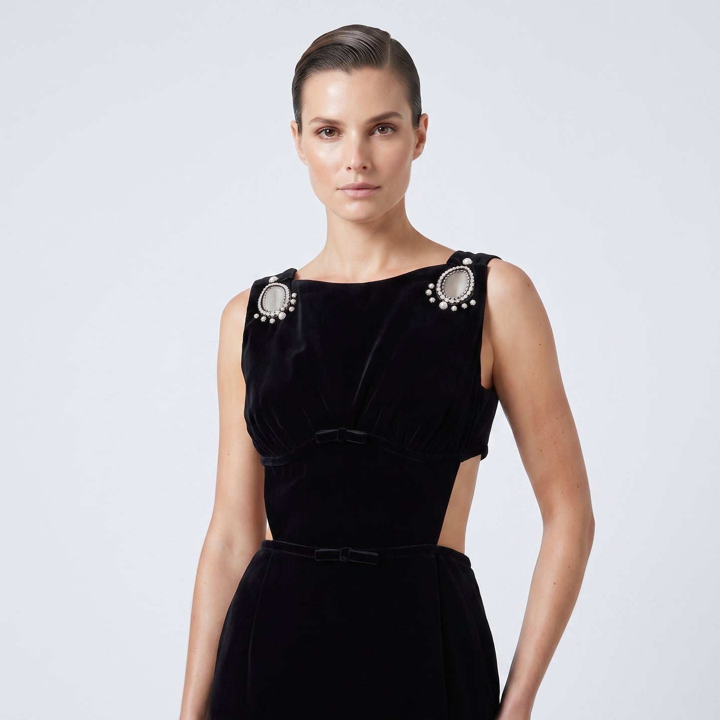 Embellished Velvet Cutout Gown