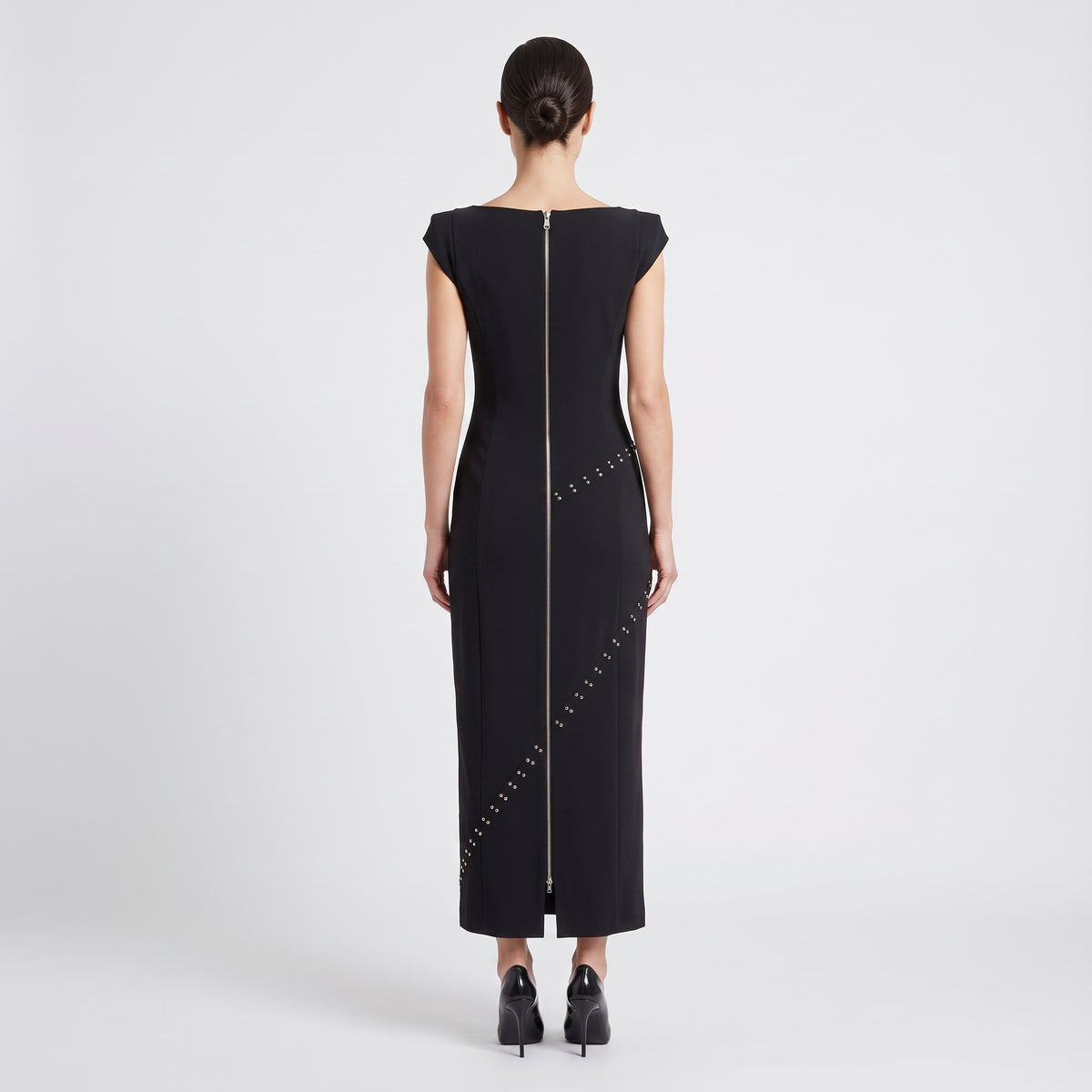 Embellished Asymmetric Tailored Sheath Dress