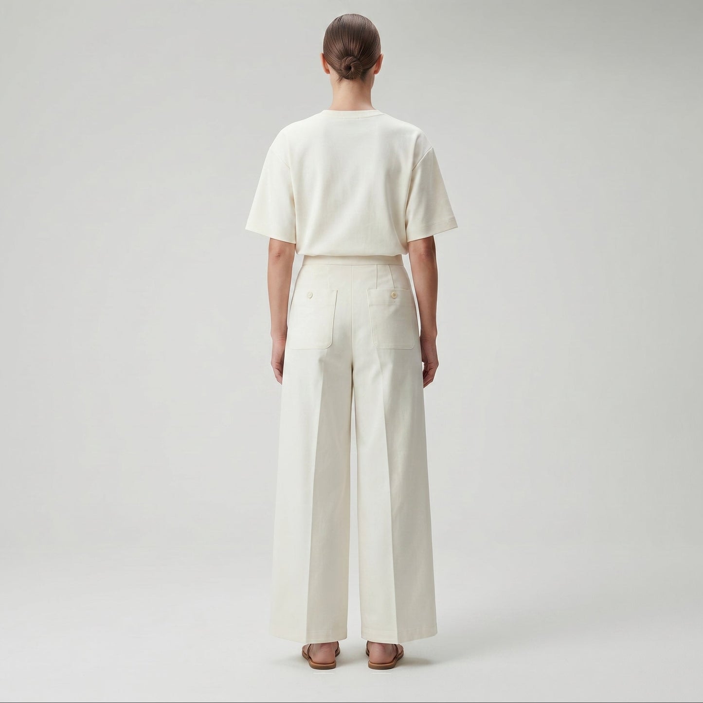 High-Waisted Tailored Wide Trousers