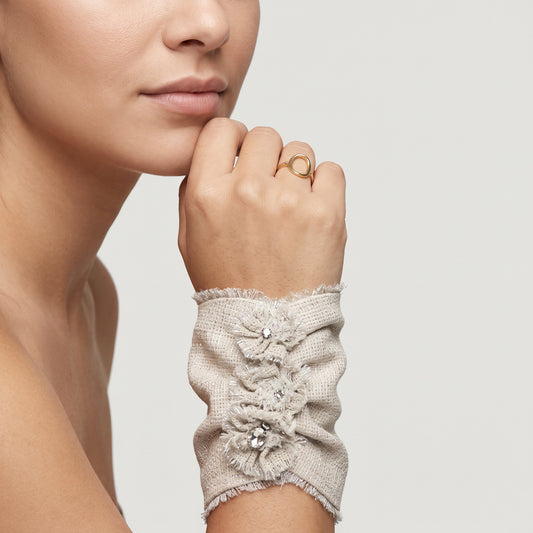 Embellished Linen Cuff Set