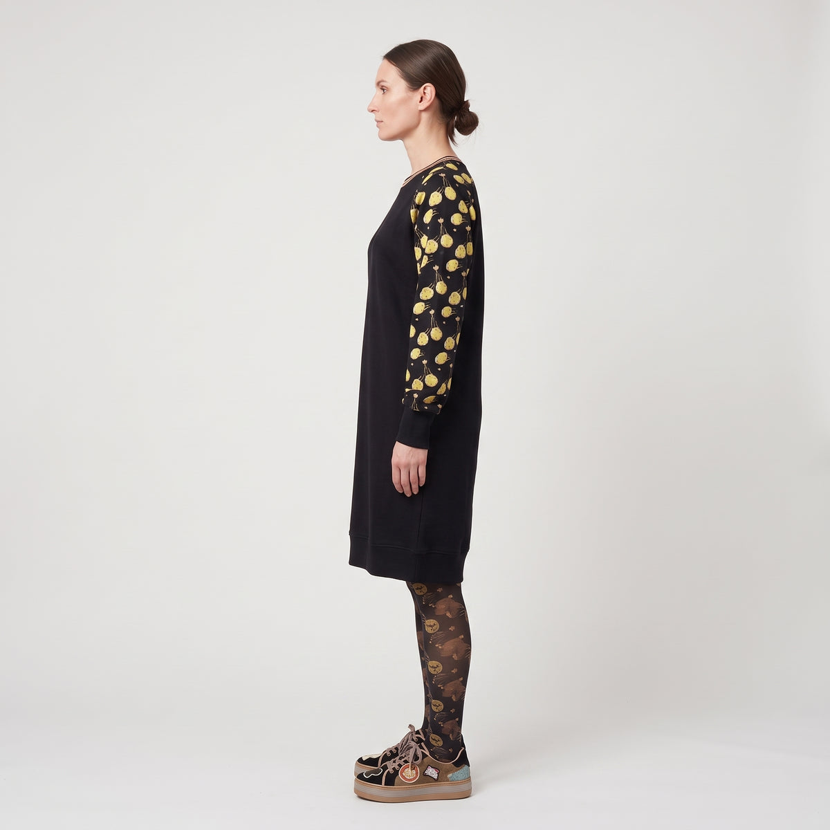 Graphic Print Long Sleeve Dress