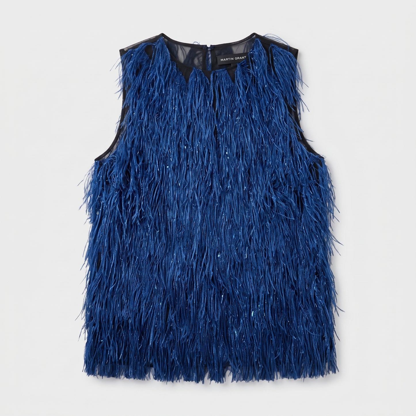 Cobalt Blue Fringe Embellished Top