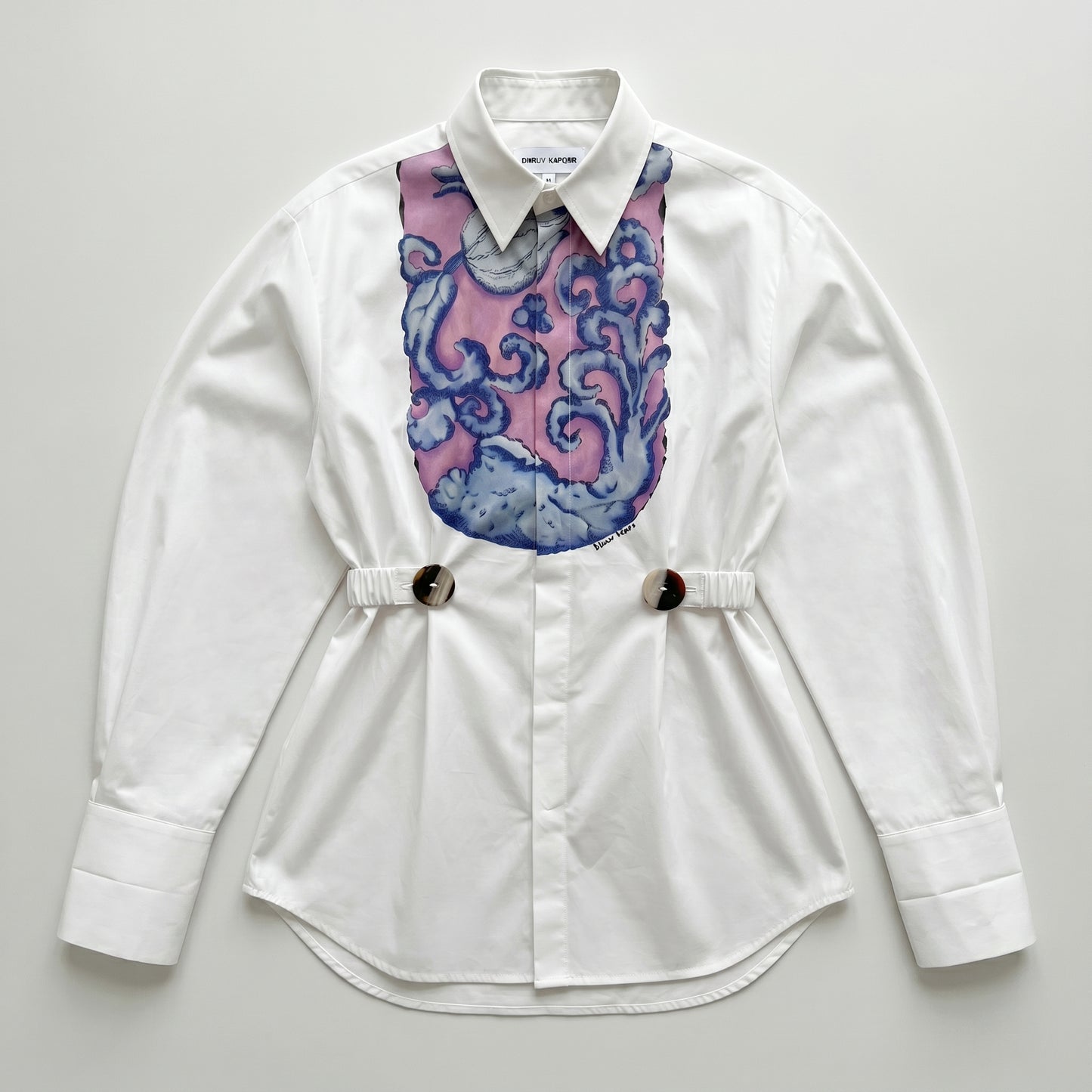 Graphic Insert Fitted Cotton Shirt
