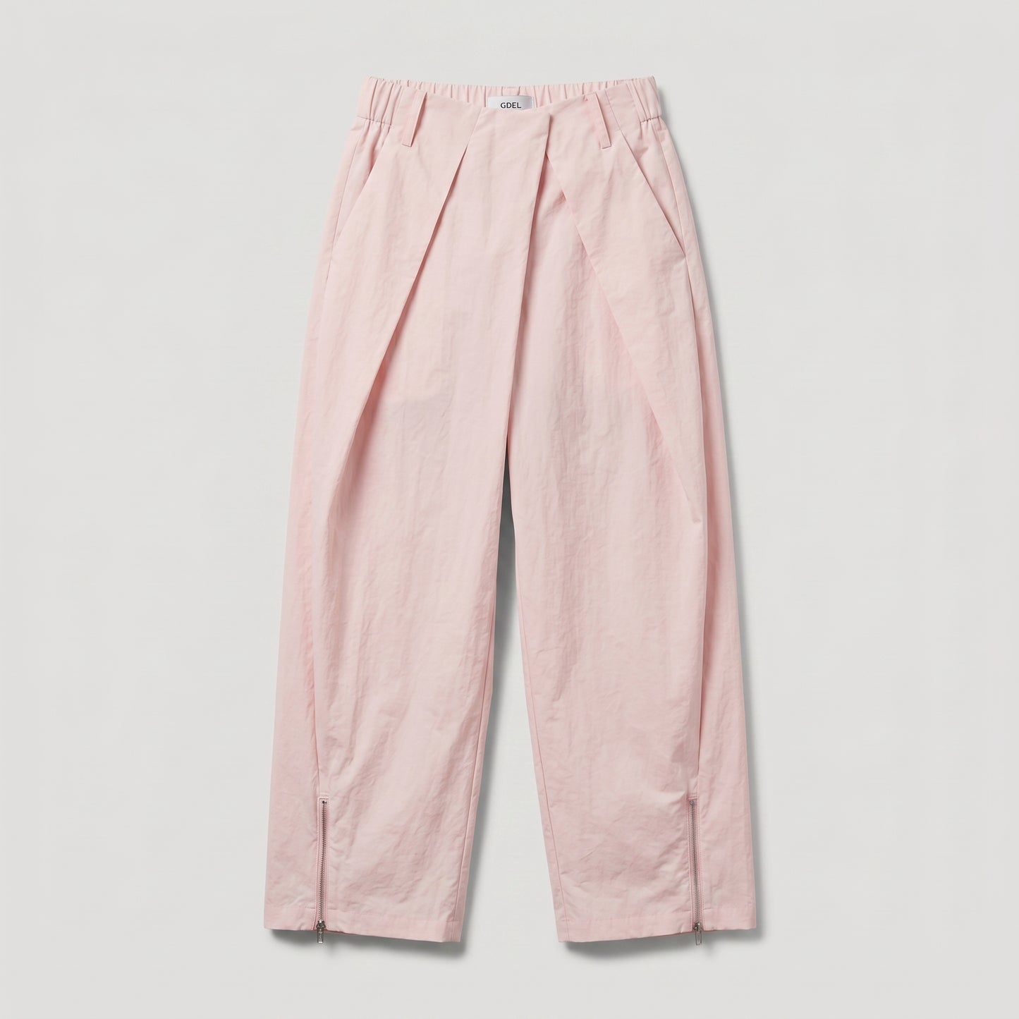 Pleated Pink Cropped Trousers