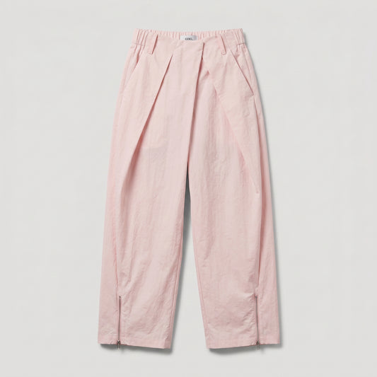 Pleated Pink Cropped Trousers