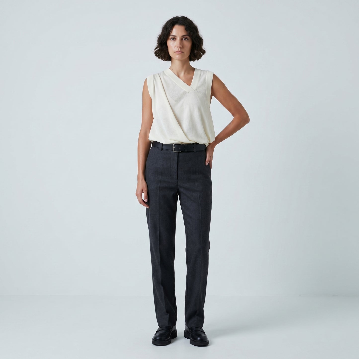 Asymmetric Draped Knit Top
