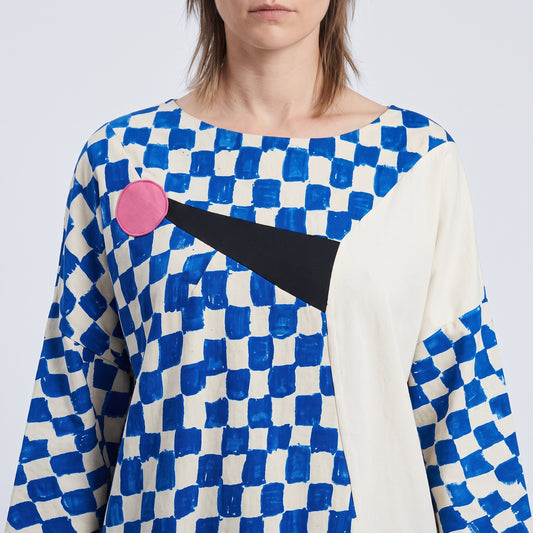 Abstract Checkerboard Shift Dress