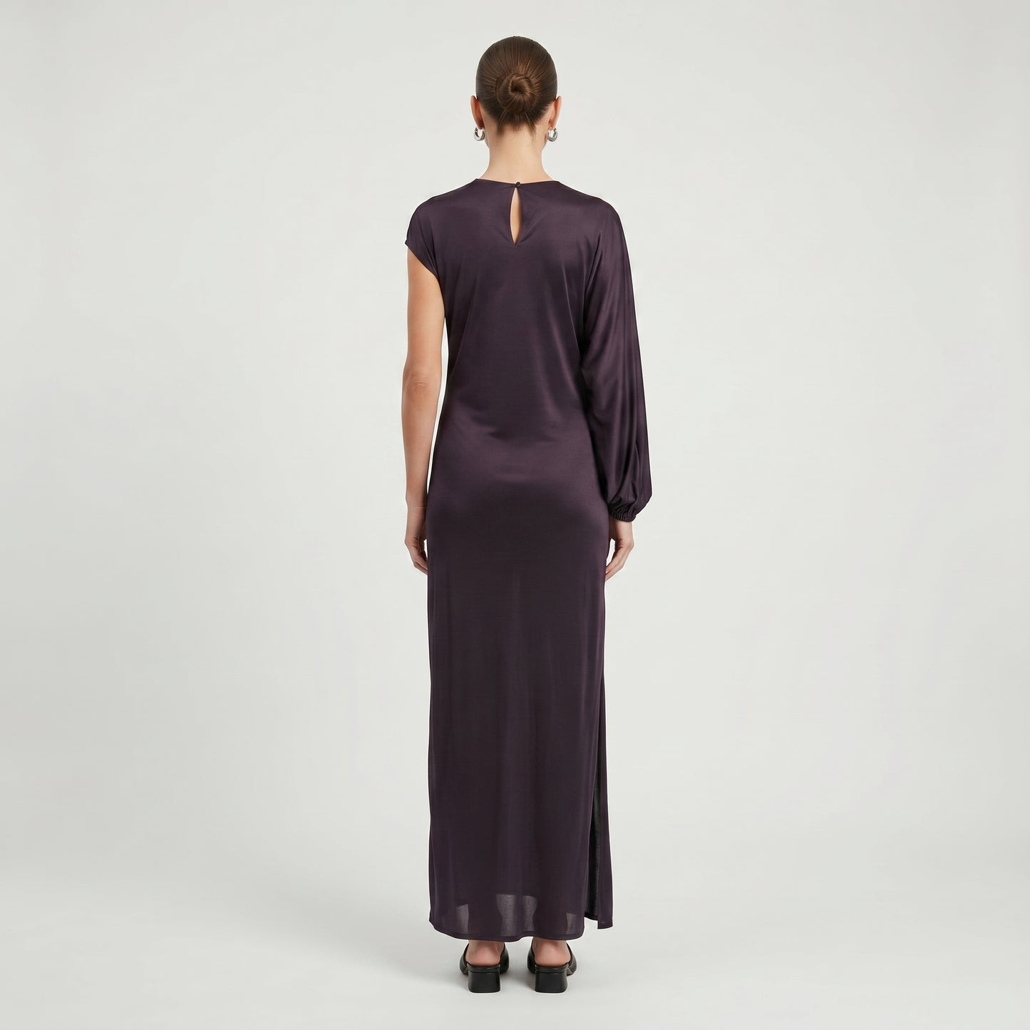 Asymmetrical One Sleeve Maxi Dress