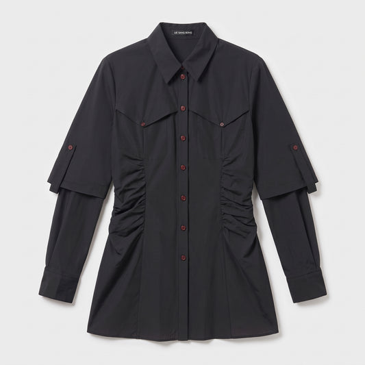 Ruched Button Down Shirt