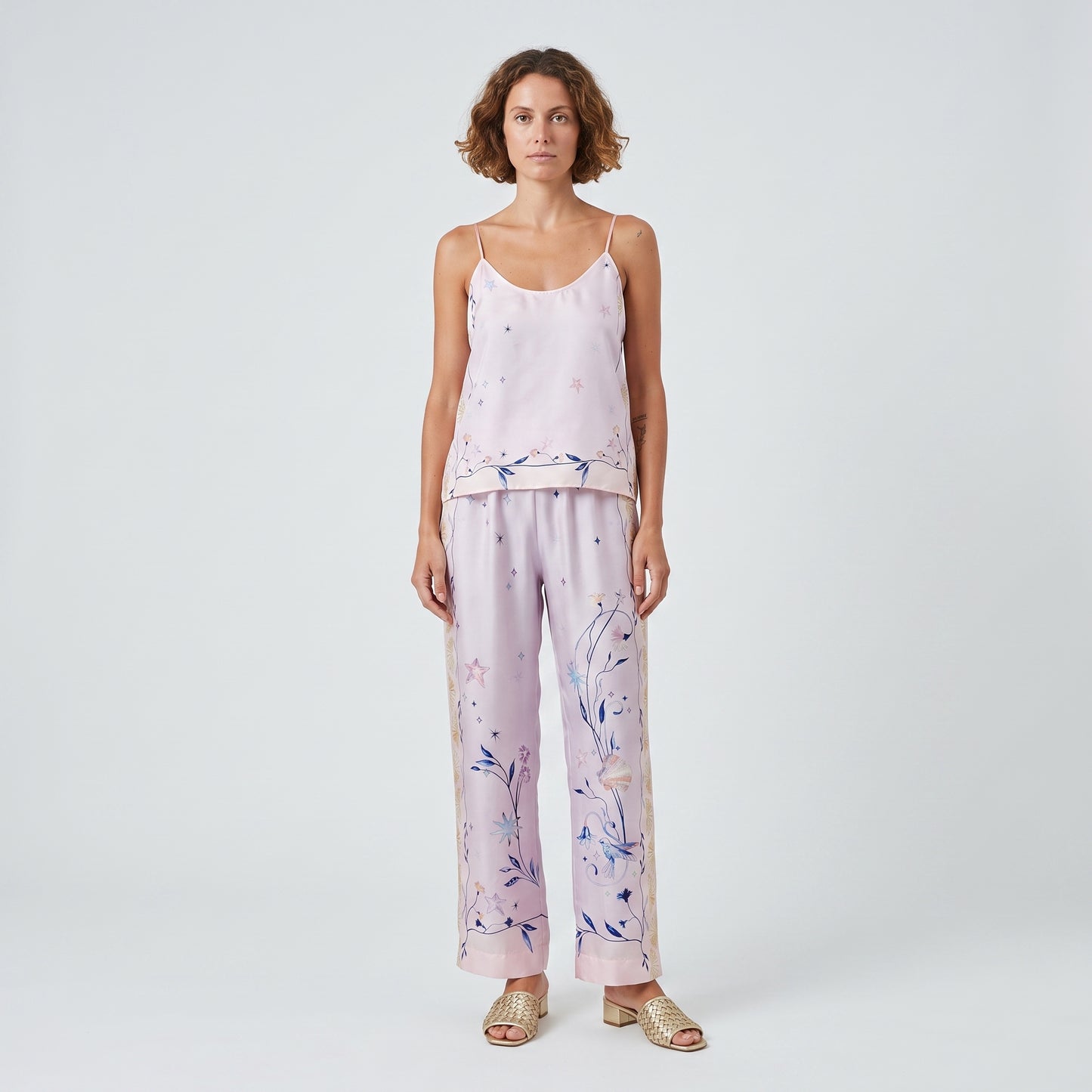 Celestial Print Silk Camisole