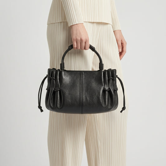 Arta Ruched Leather Handbag
