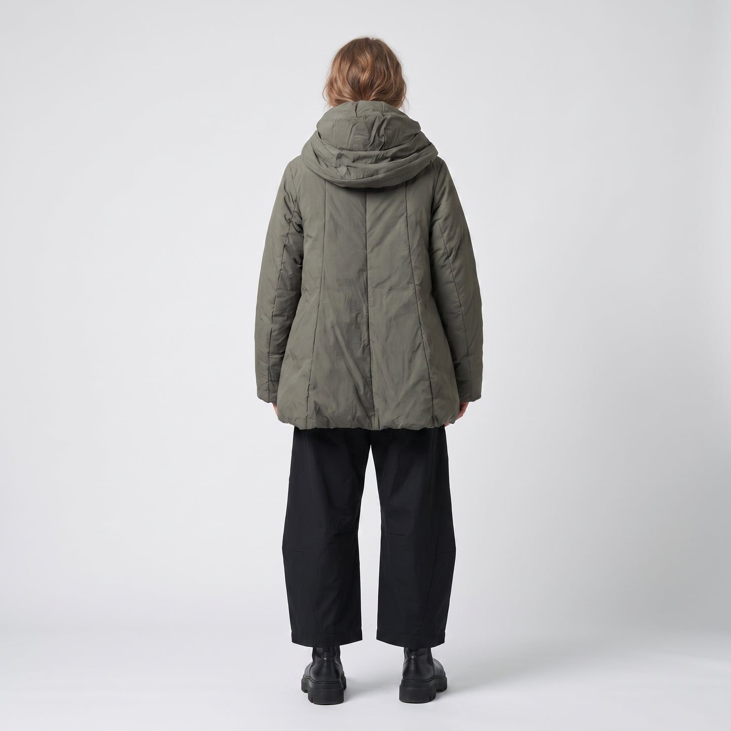 Hooded Olive Quilted Jacket