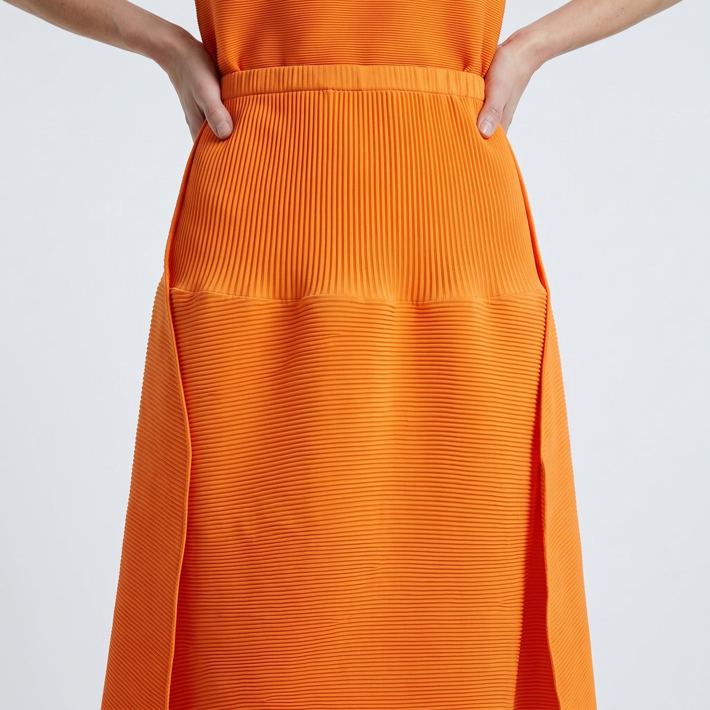 Sculptural Ribbed Knit Skirt