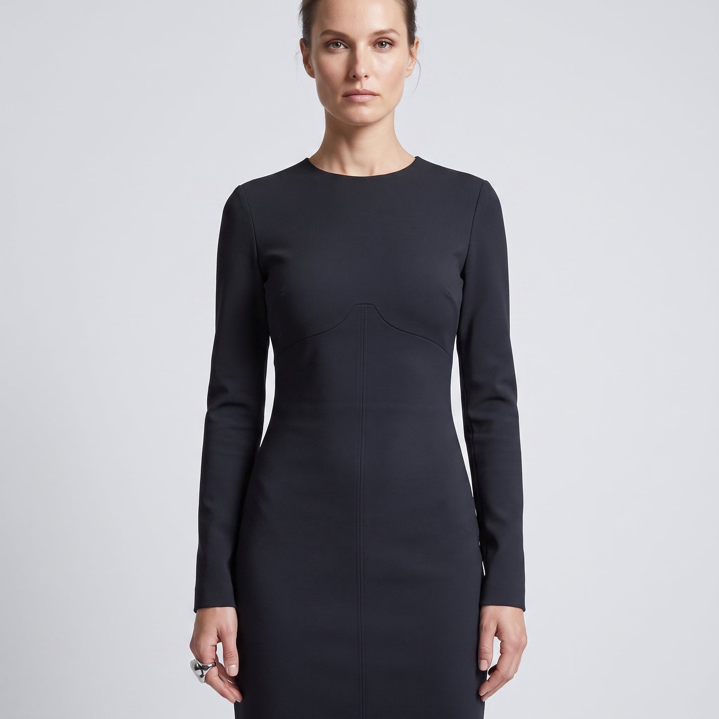 Classic Black Long-Sleeve Dress