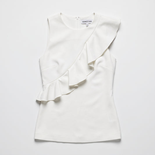Sleeveless Ruffled Tailored Top