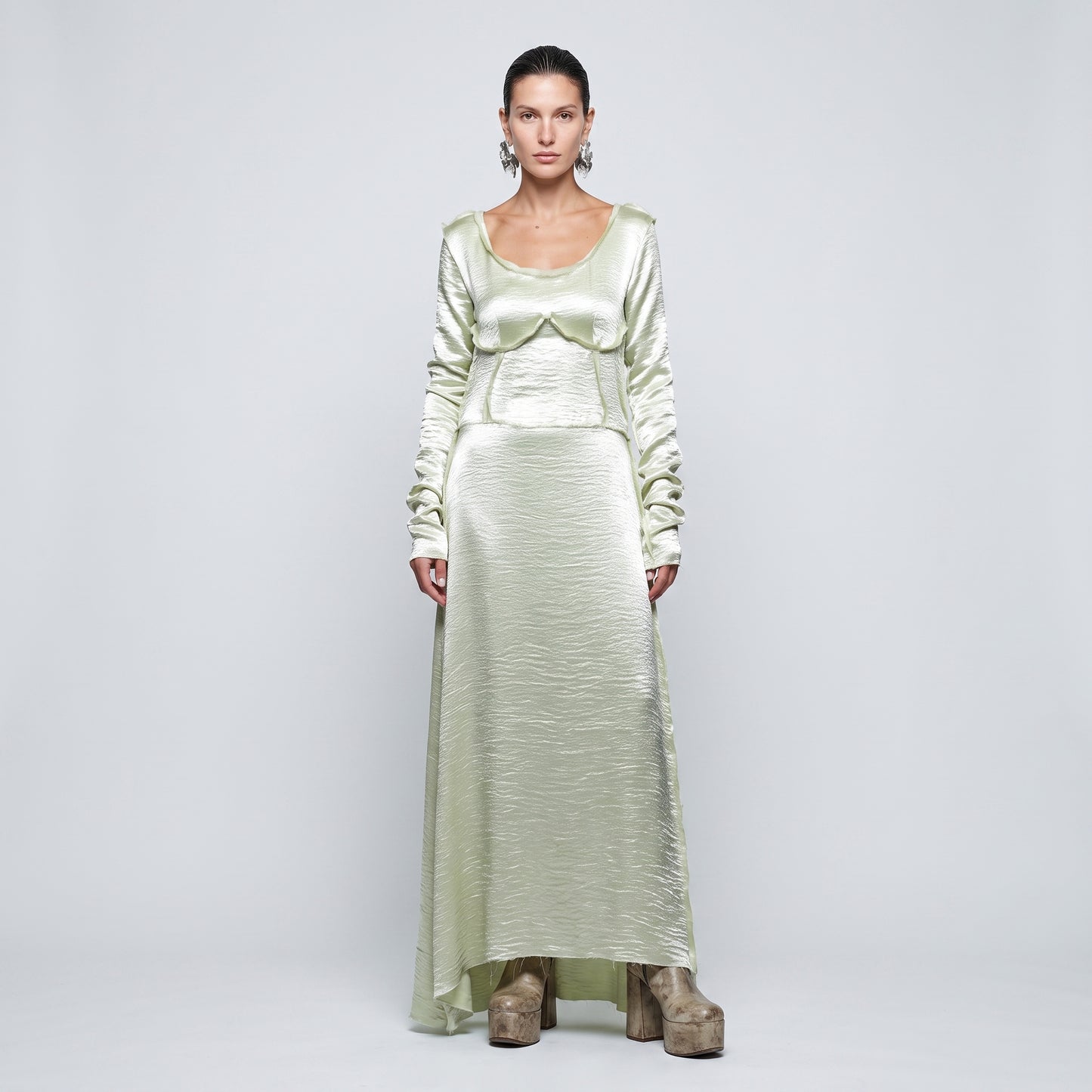 Satin Bustier Midi Dress