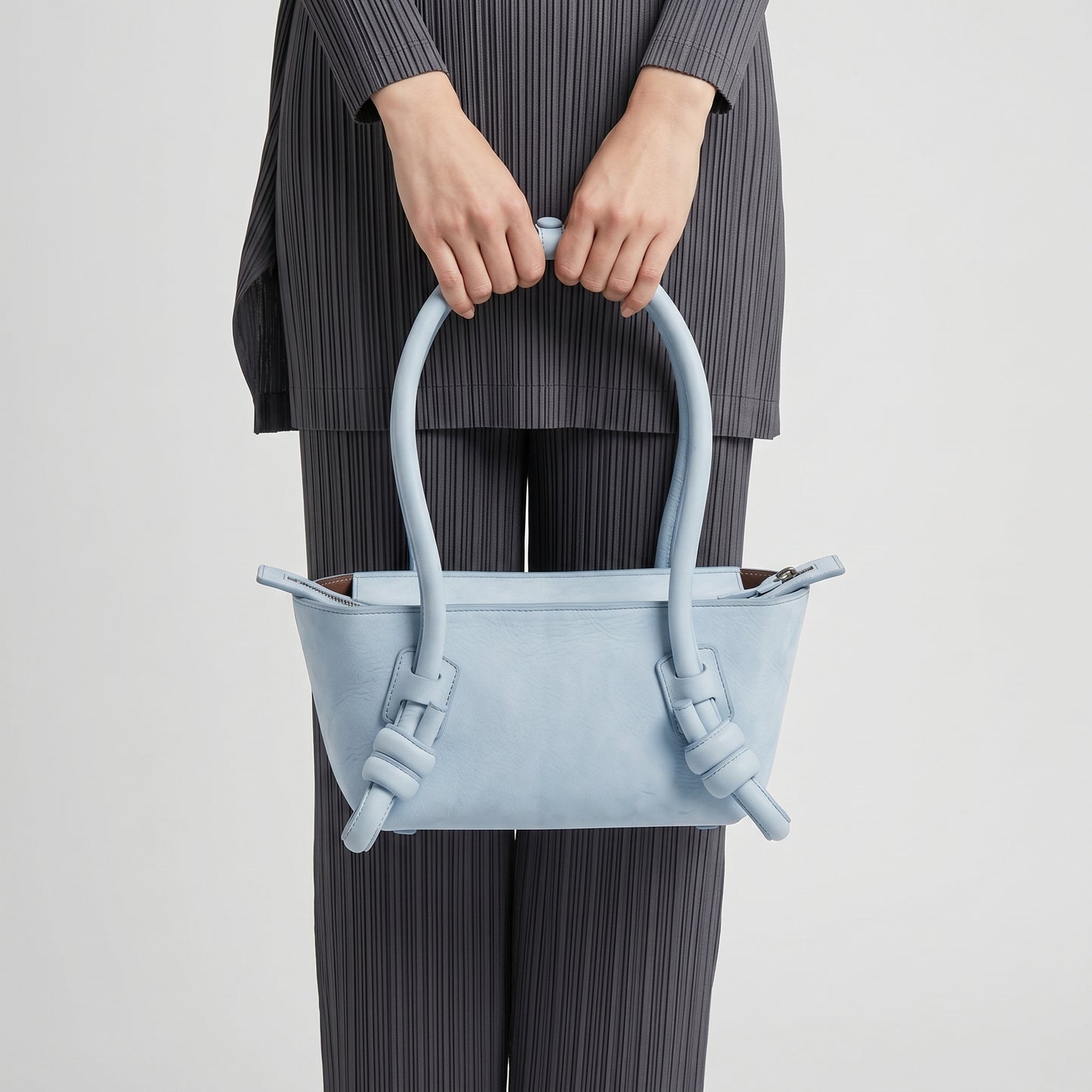 Pastel Blue Knotted Mini Bag