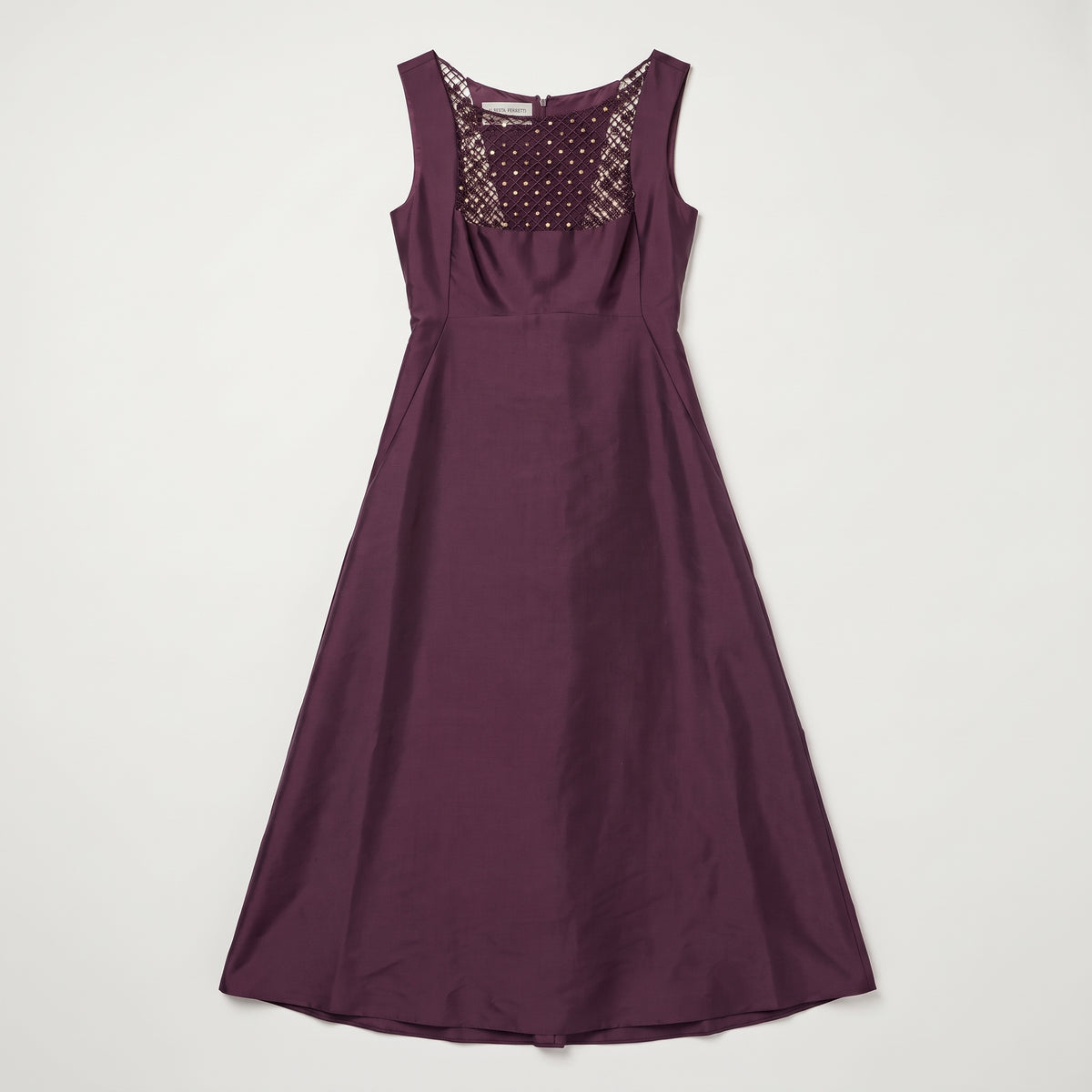 Embroidered Silk Midi Dress