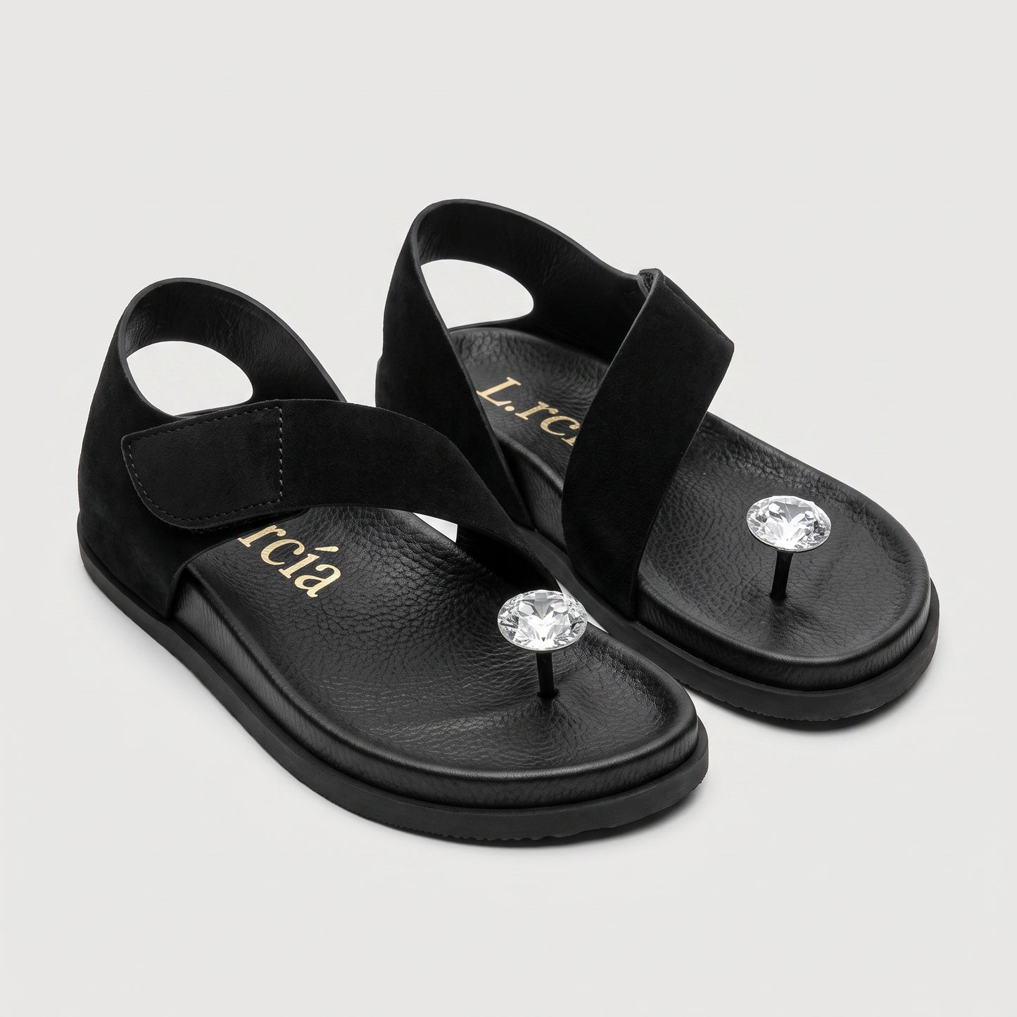 Crystal Embellished Suede Sandals