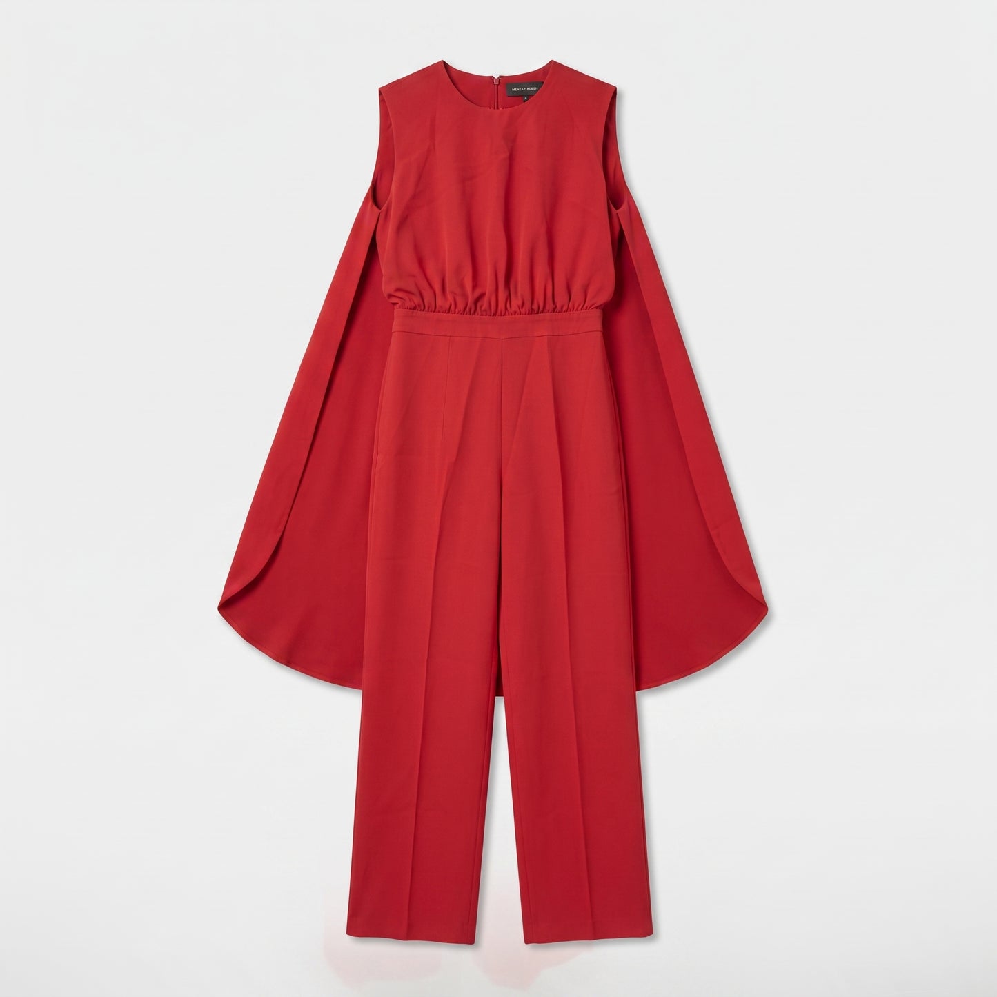 Structured Red Cape Jumpsuit