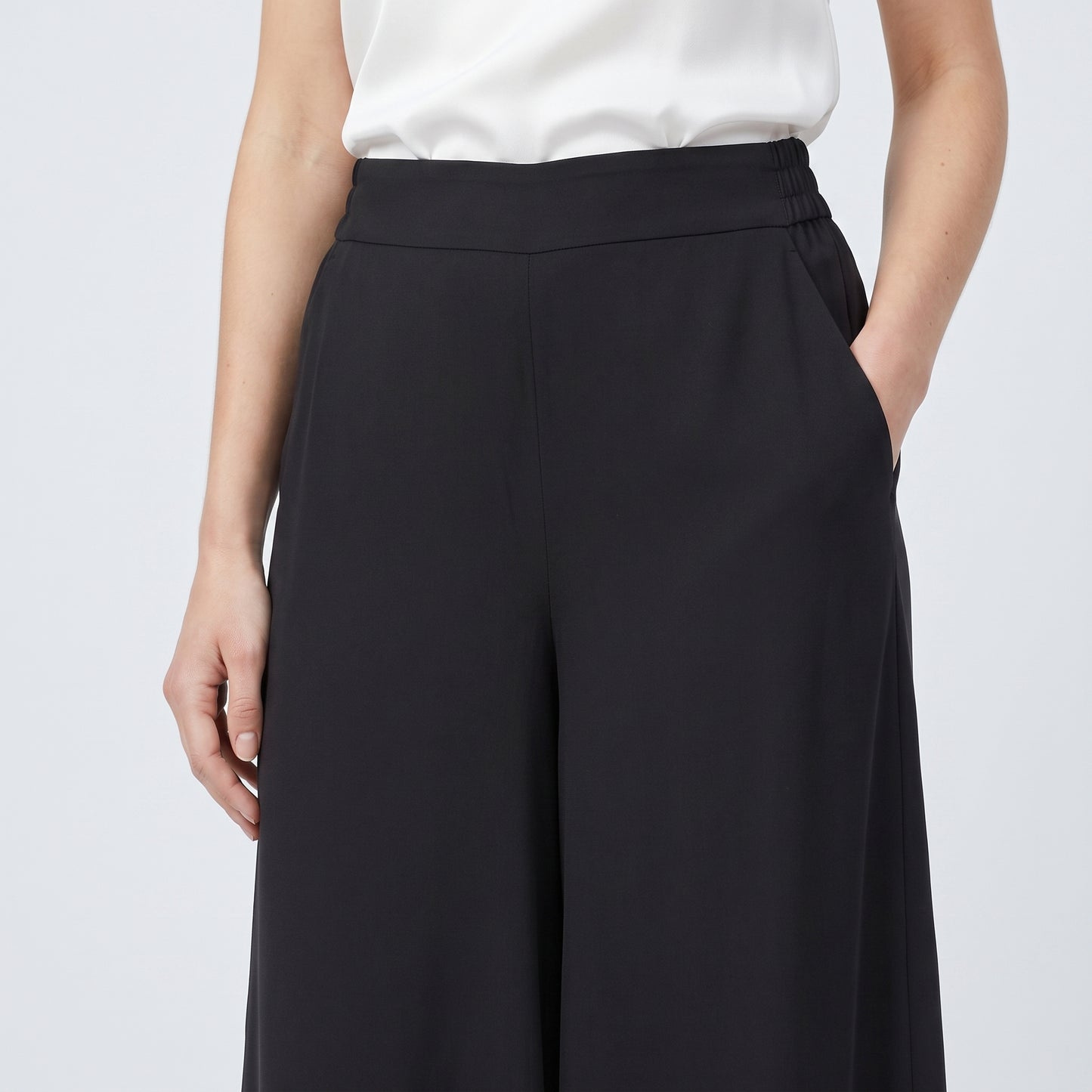 Essential Black Wide-Leg Trousers