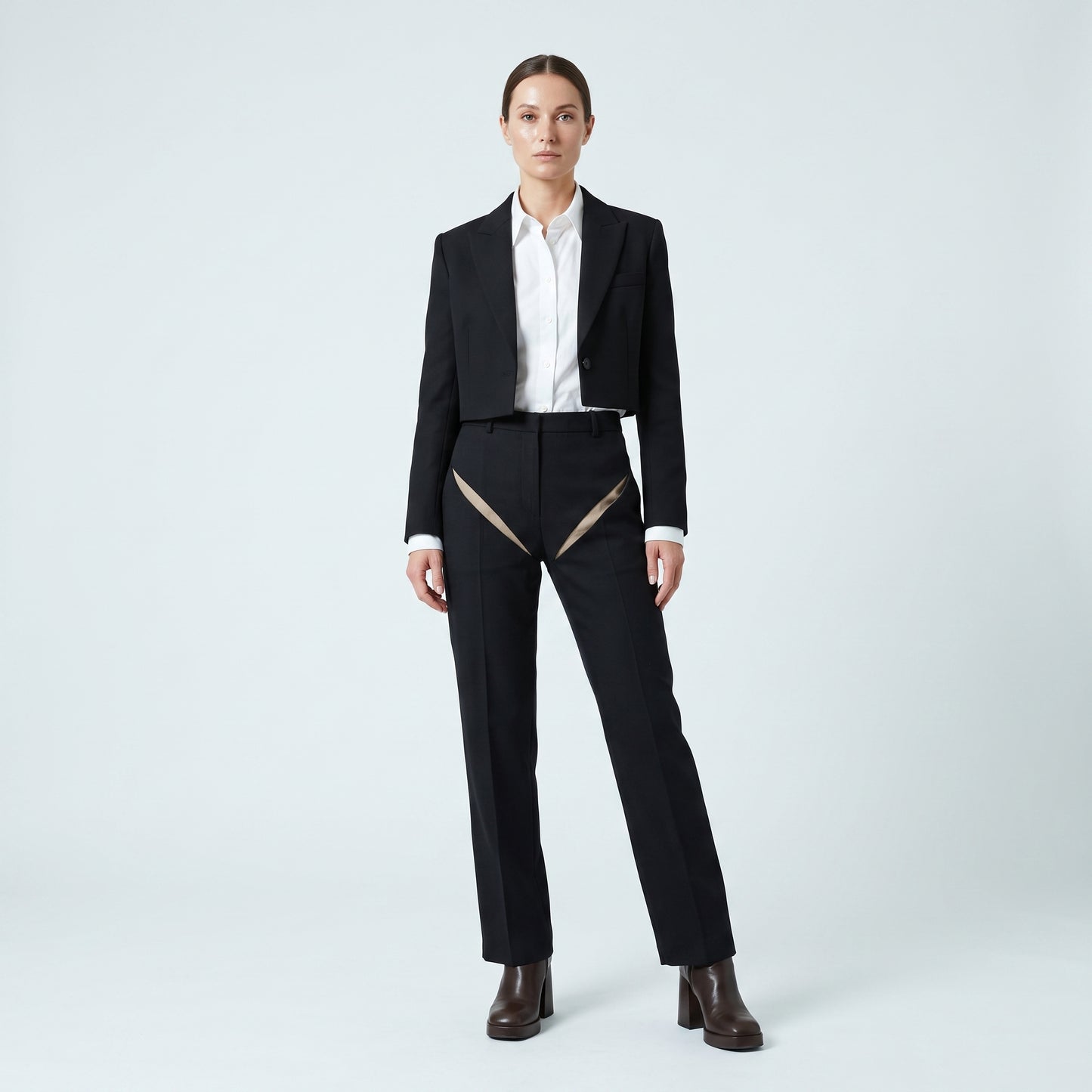 Cutout Detail Tailored Trousers