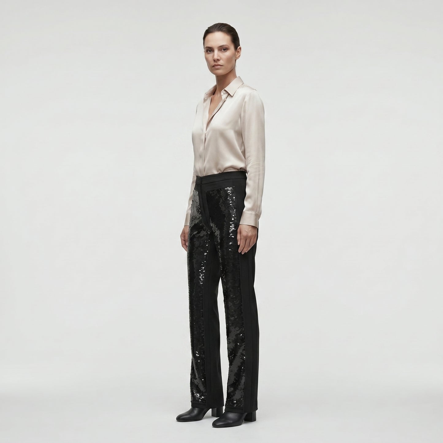 Sequin Panelled Tailored Trousers
