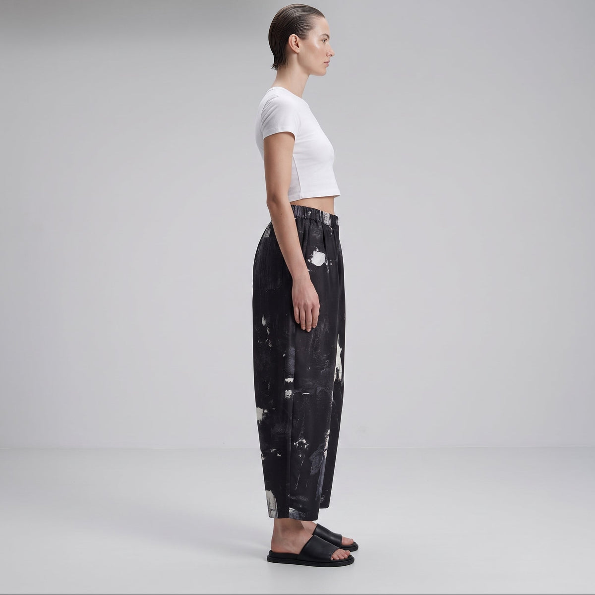 Abstract Print Tapered Trousers