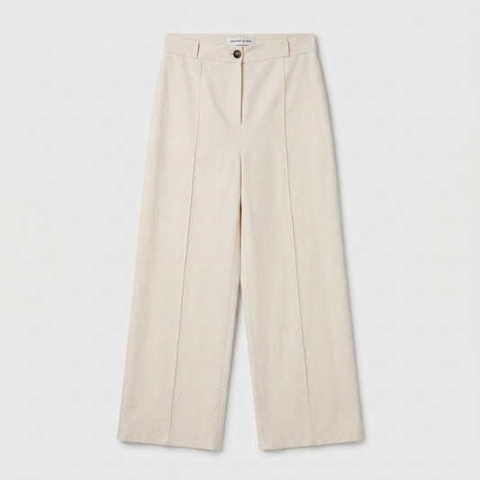 Tailored Cream Wide Leg Trousers