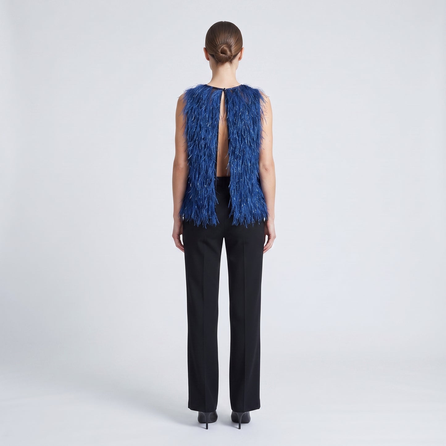 Cobalt Blue Fringe Embellished Top