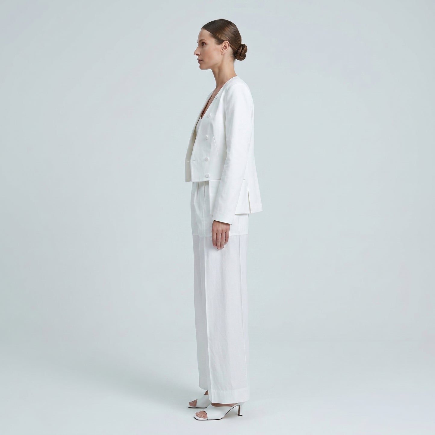 Belted High-Waisted Wide-Leg Trousers