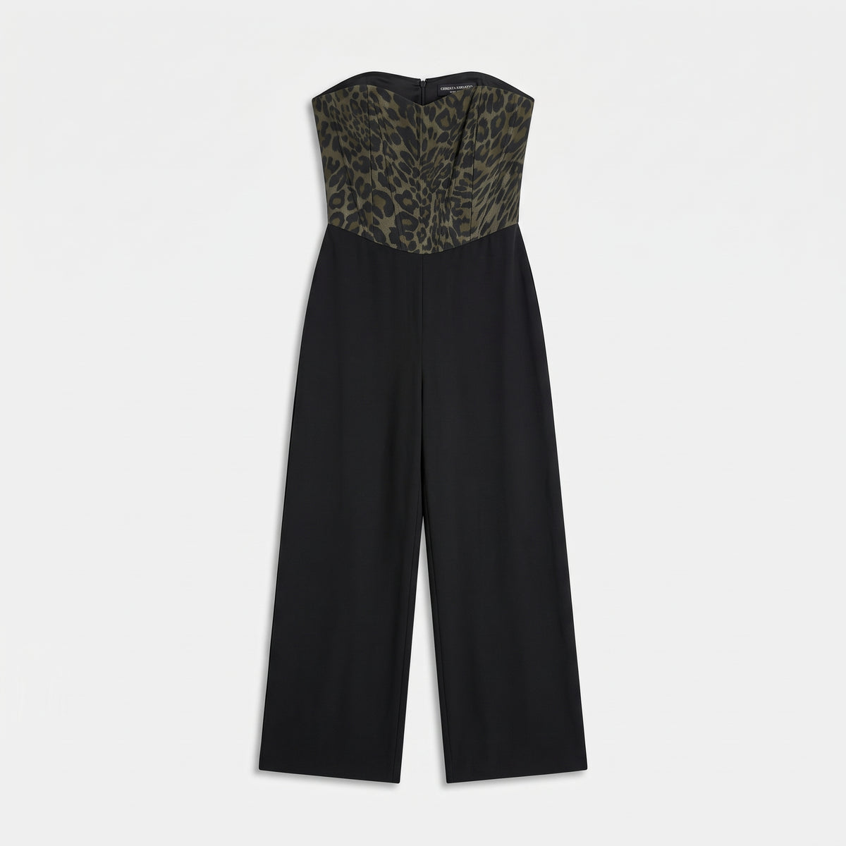 Leopard Print Strapless Jumpsuit