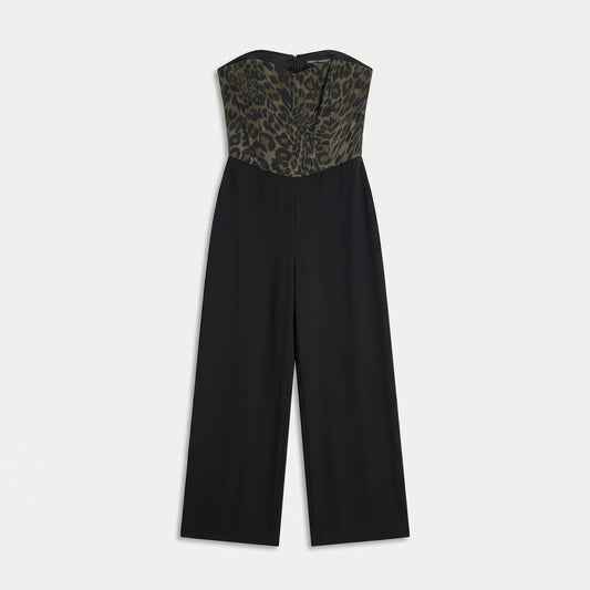 Leopard Print Strapless Jumpsuit