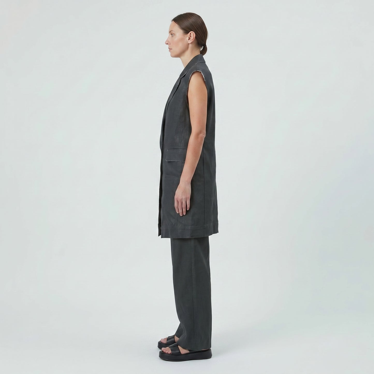 Tailored Longline Sleeveless Vest