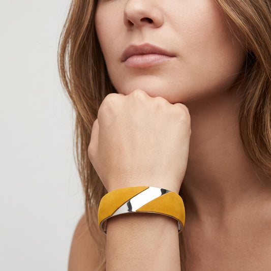 Suede and Metal Cuff Bracelet