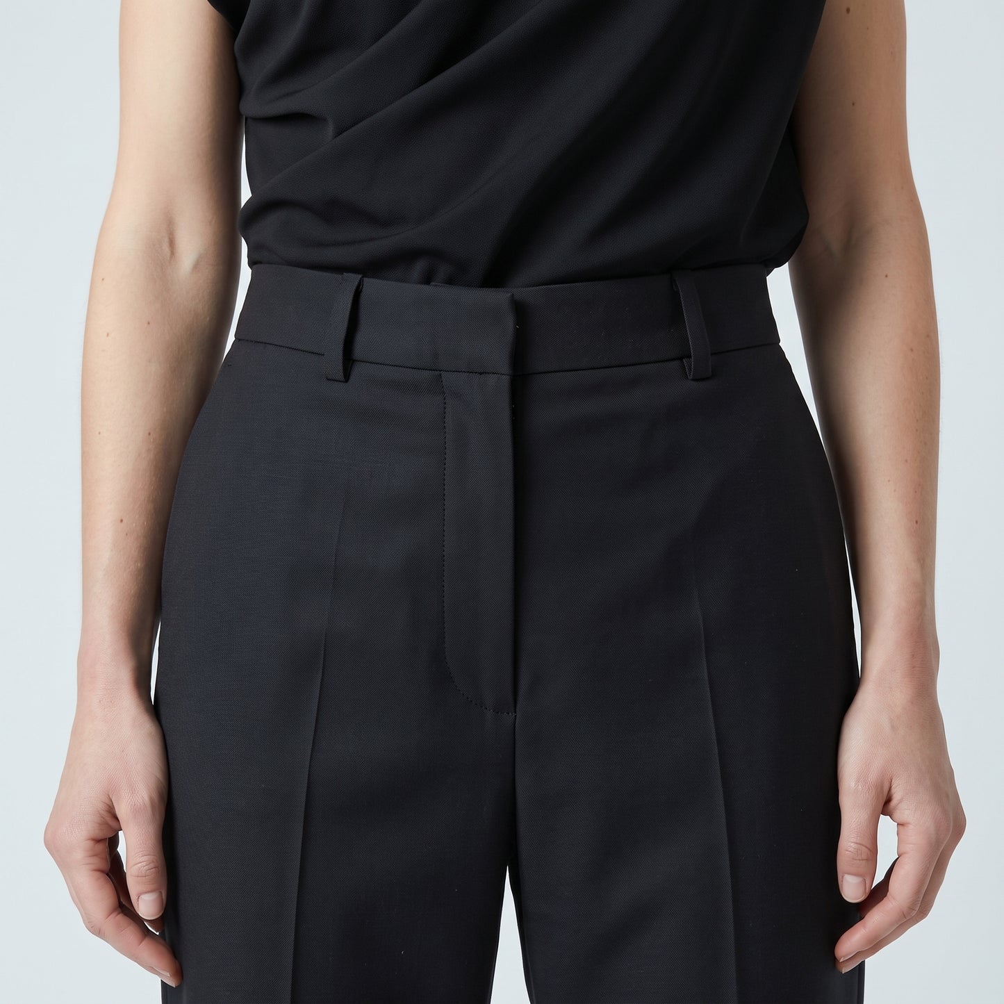 Tailored High-Waisted Black Trousers
