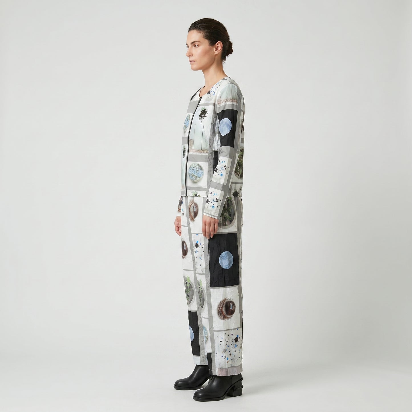 Graphic Print Wide Leg Trousers