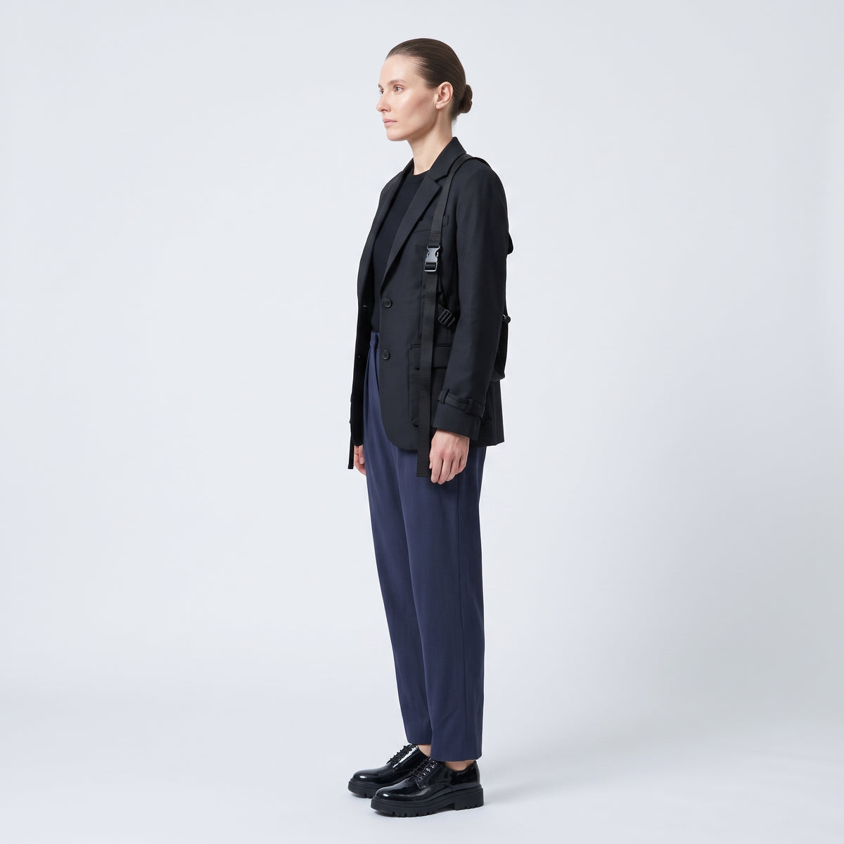 Classic Navy Pleated Trousers